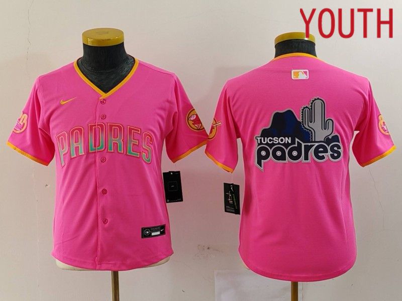 Youth San Diego Padres Blank Pink Joint Name 2024 Nike MLB Jersey style 2->youth mlb jersey->Youth Jersey